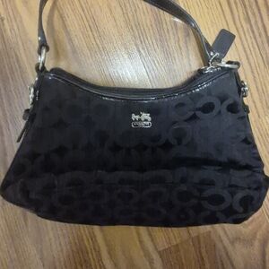 Coach Black Monogram Shoulder Bag